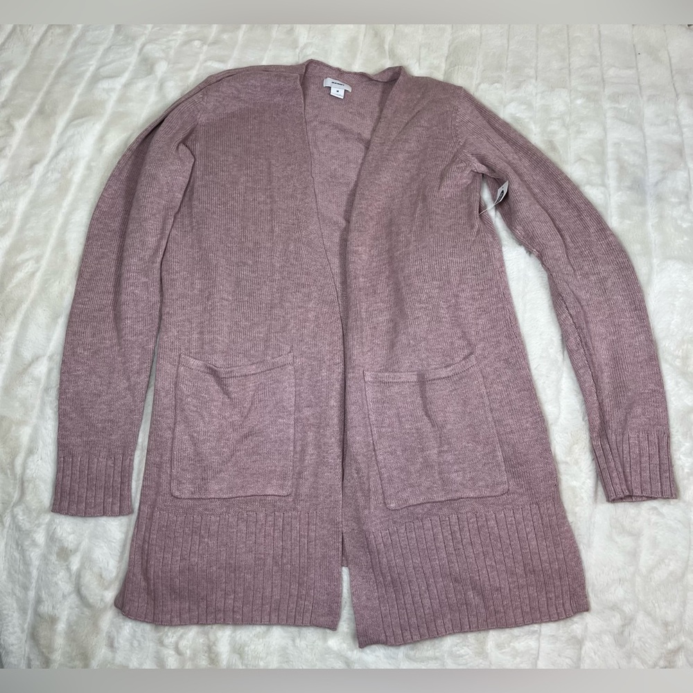 NWT Old Navy M Mauve Pink Fall Spring Long Lightweight Open Cardigan Work Office